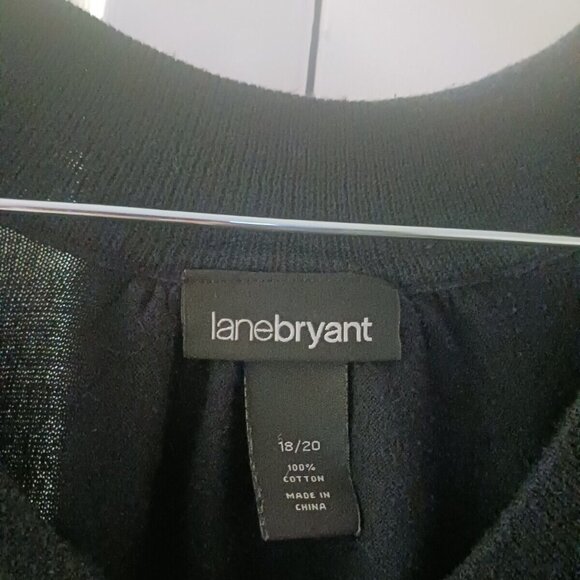 Lane Bryant Womans Plus Size 18/20 Light Solid Black Scoop Neck Knit Blouse - Picture 2 of 4